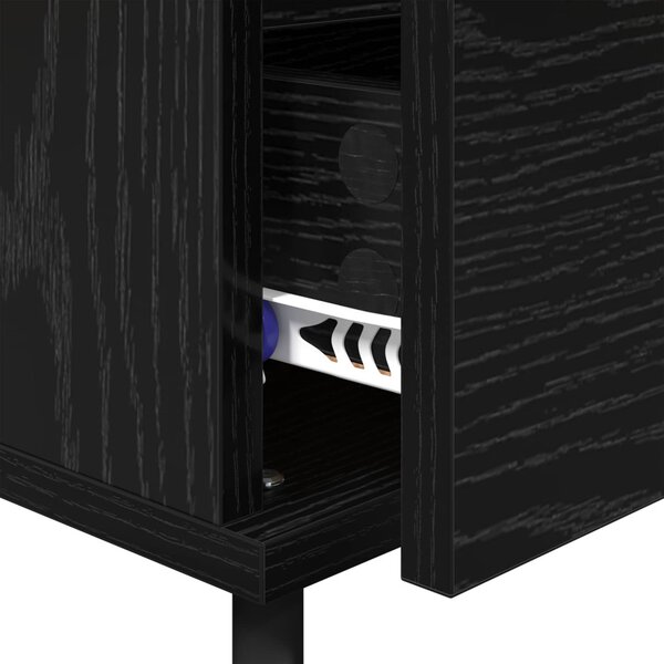 Éjjeliszekrény 2 pcs Fekete tölgy 40 x 35 x 50 cm Faanyag
