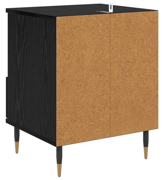 Éjjeliszekrény 2 pcs Fekete tölgy 40 x 35 x 50 cm Faanyag