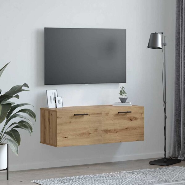 Fali Szekrény 100 x 36.5 x 35 cm Szerelt Fa kézműves tölgy