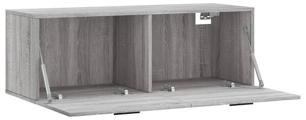 Szürke sonoma színű szerelt fa faliszekrény 100 x 36,5 x 35 cm