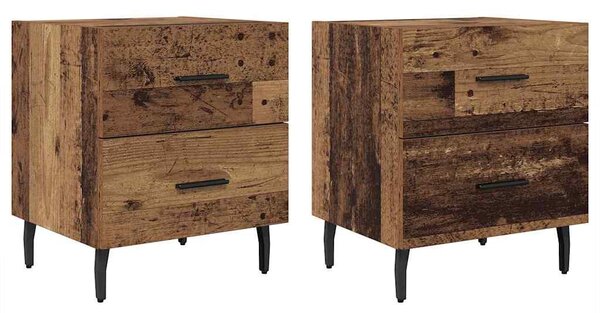 Éjjeliszekrény fiókkal 2 pcs Öreg fa 40 x 35 x 47,5 cm Faanyag