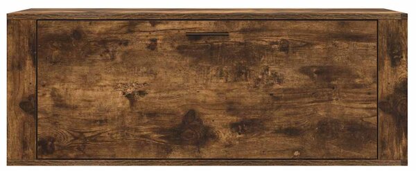 Füstös tölgy színű szerelt fa fali cipősszekrény 100x35x38 cm