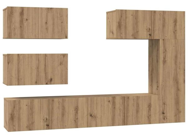 TV szekrény garnitúra 6 pcs Artisan tölgy Faanyag