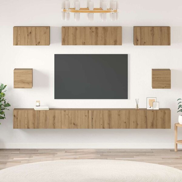 TV szekrény garnitúra 8 pcs Artisan tölgy Faanyag