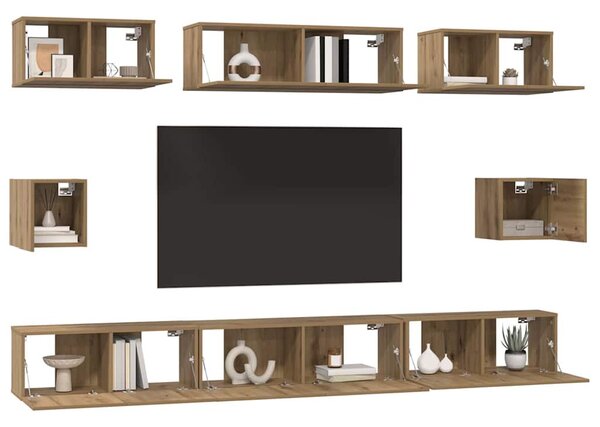 TV szekrény garnitúra 8 pcs Artisan tölgy Faanyag