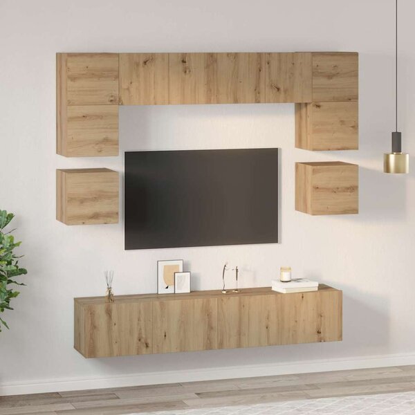 TV szekrény garnitúra 8 pcs Artisan tölgy Faanyag