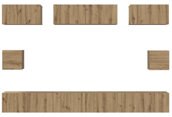TV szekrény garnitúra 8 pcs Artisan tölgy Faanyag