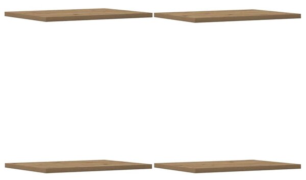 4 db kézműves tölgy színű szerelt fa könyvespolc 40x30x1,5 cm