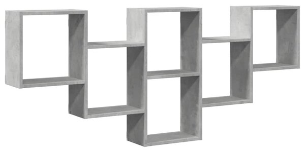 Betonszürke szerelt fa fali polc 159 x 18 x 66 cm