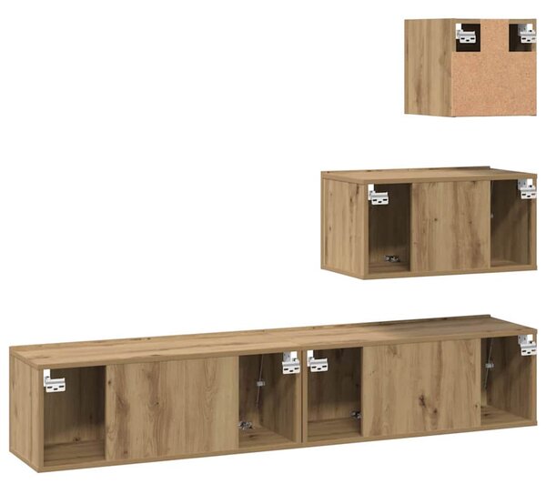 TV szekrény garnitúra 4 pcs Artisan tölgy Faanyag