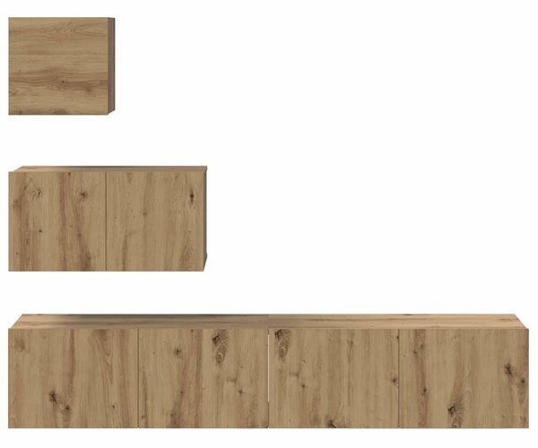 TV szekrény garnitúra 4 pcs Artisan tölgy Faanyag