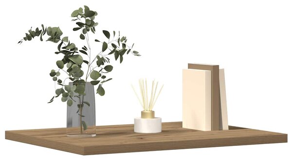 4 db kézműves tölgy színű szerelt fa könyvespolc 40x30x1,5 cm