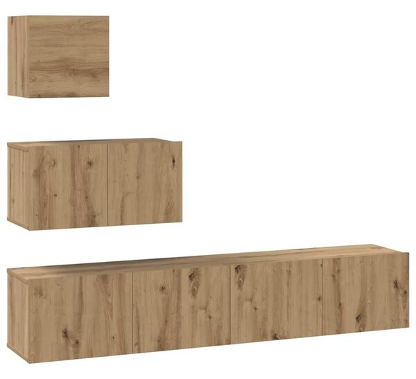 TV szekrény garnitúra 4 pcs Artisan tölgy Faanyag