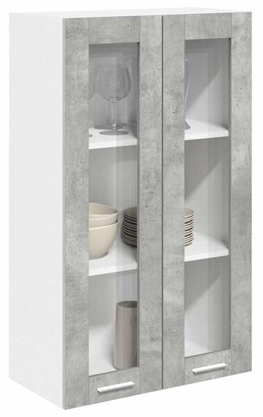 Függő szekrény tárolóval Beton Szürke 60 x 31 x 100 cm Faanyag