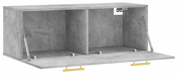 Betonszürke szerelt fa faliszekrény 100 x 36,5 x 35 cm