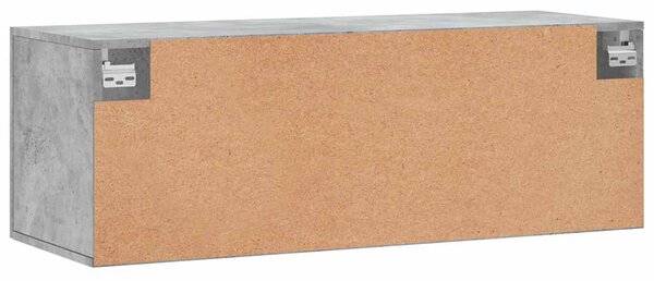 Betonszürke szerelt fa faliszekrény 100 x 36,5 x 35 cm