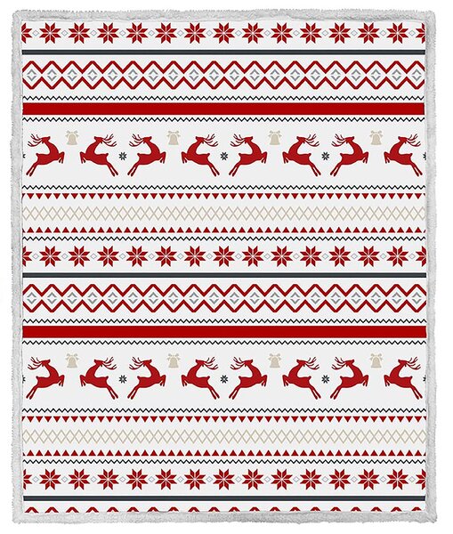 RETRO CHRISTMAS Karácsonyi fehér bárány takaró Méret: 160 x 200 cm