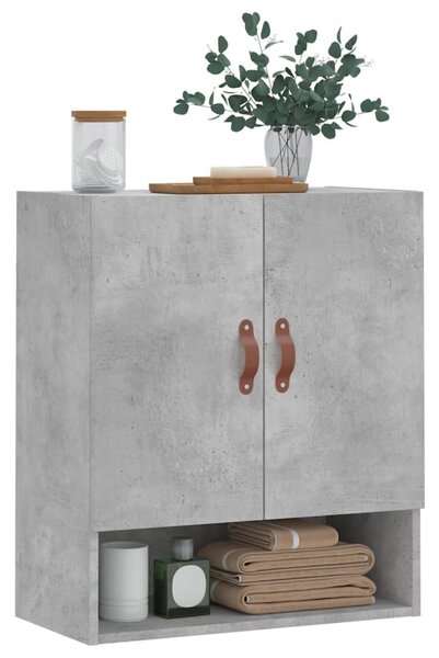 Betonszürke szerelt fa faliszekrény 60 x 31 x 70 cm