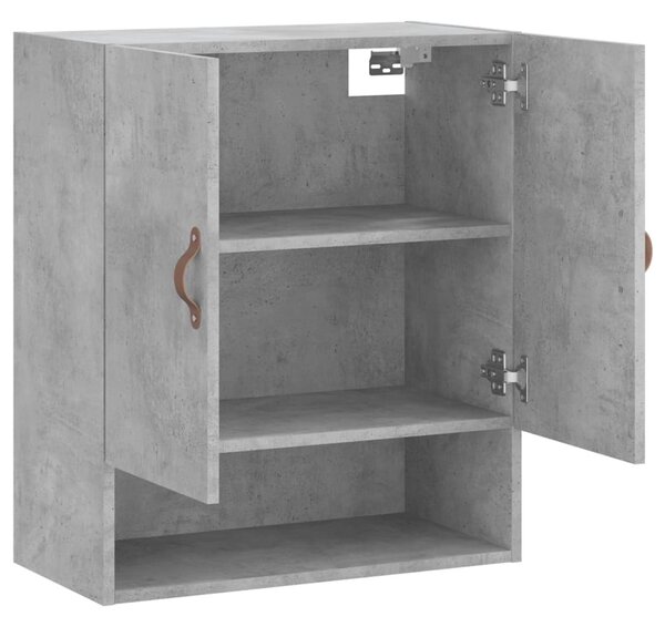 Betonszürke szerelt fa faliszekrény 60 x 31 x 70 cm