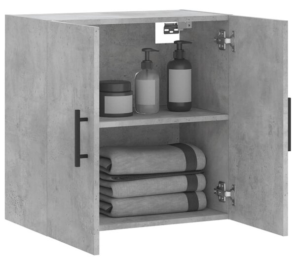 Betonszürke szerelt fa faliszekrény 60 x 31 x 60 cm