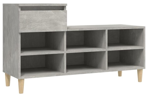 Betonszürke szerelt fa cipőszekrény 102x36x60 cm