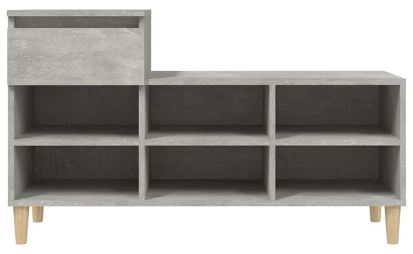 Betonszürke szerelt fa cipőszekrény 102x36x60 cm