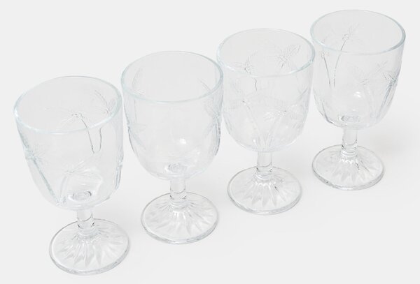 Sinsay - Dombornyomott pálmamintás borospohár készlet 4 pack - clear