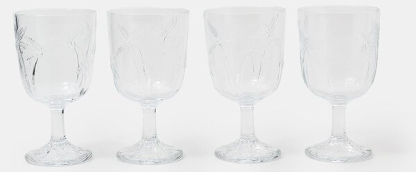 Sinsay - Dombornyomott pálmamintás borospohár készlet 4 pack - clear