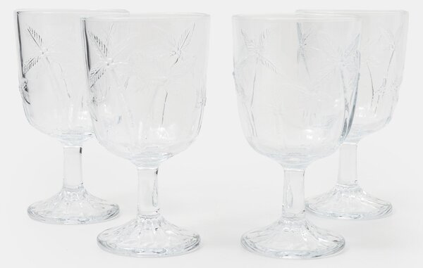 Sinsay - Dombornyomott pálmamintás borospohár készlet 4 pack - clear