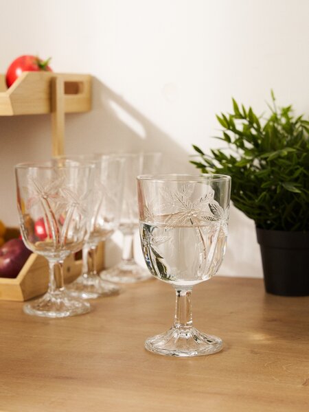Sinsay - Dombornyomott pálmamintás borospohár készlet 4 pack - clear