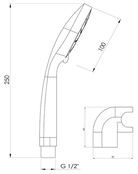 Aqualine Aqualine, ERICA zuhanygarnitúra, forgatható tartó, króm, 11454
