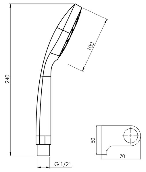 Aqualine Aqualine, BETTY zuhanygarnitúra, összecsukható tartó, króm, 11453