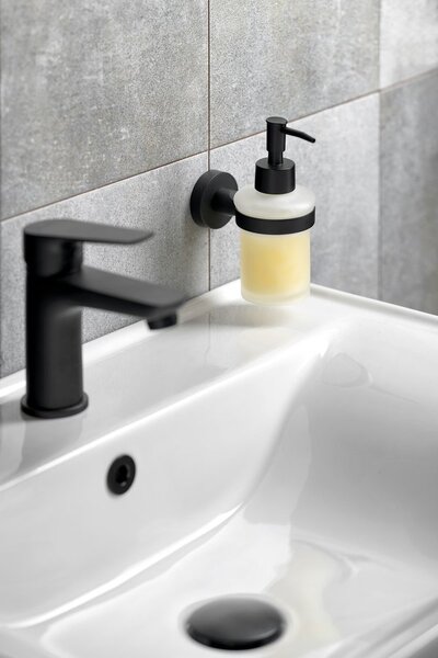 Aqualine Aqualine, SAMBA szappanadagoló 150ml, tejüveg, fekete, SB219