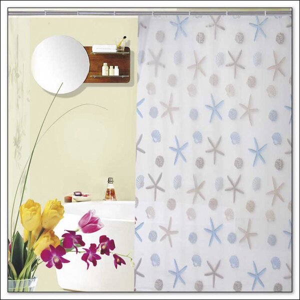 Aqualine Aqualine, Zuhanyfüggöny 180x200cm, vinil, csillag, ZV016