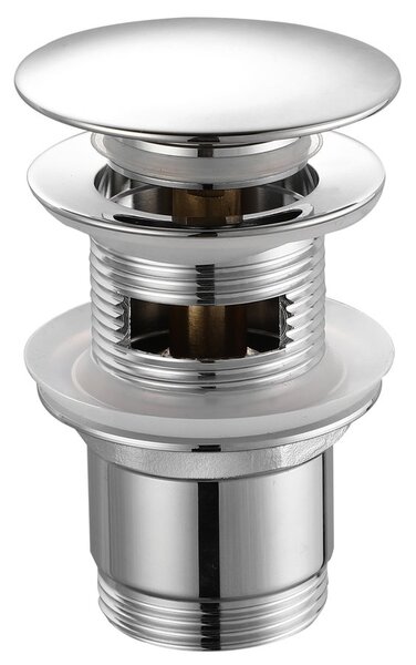 Aqualine Aqualine, Mosdó kifolyó 5/4", kattanás, nagy dugó, vastagság 30-45 mm, króm, TF7001