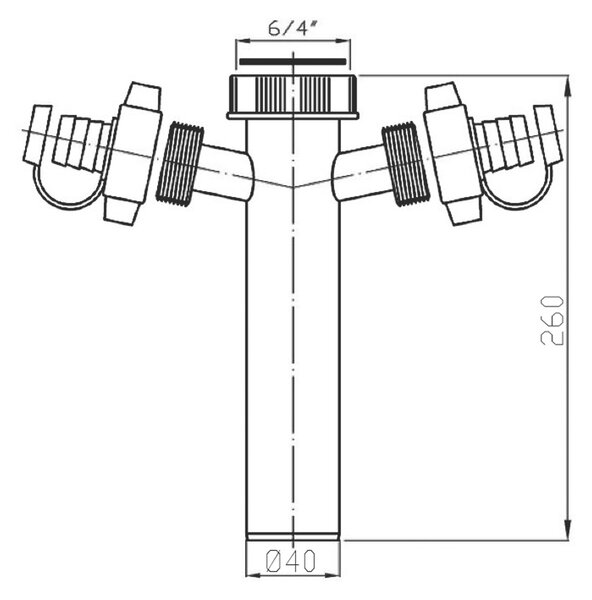 Bruckner Bruckner, Mosogató lefolyócső 1 "1/2, 2x mosógép ág, hulladék 40mm, fehér, 155.136.0