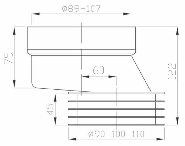 Bruckner Bruckner, WC mandzsetta fix, excenter, 60mm, 159.337.0
