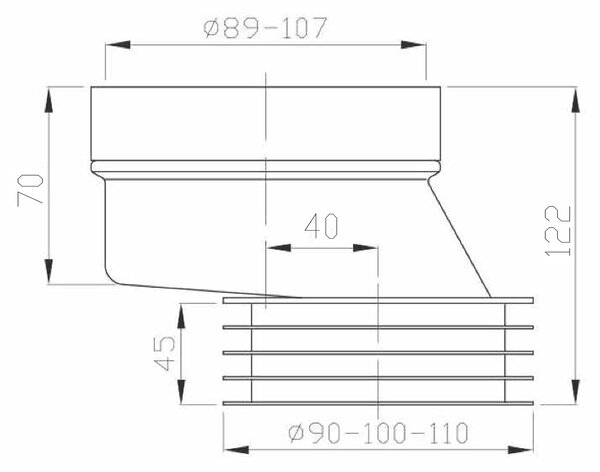 Bruckner Bruckner, WC mandzsetta fix, excenter, 40mm, 159.336.0