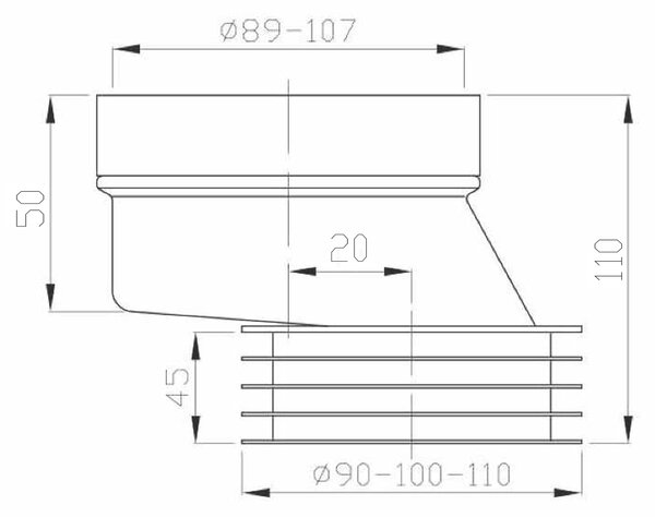 Bruckner Bruckner, WC mandzsetta fix, excenter, 20mm, 159.335.0