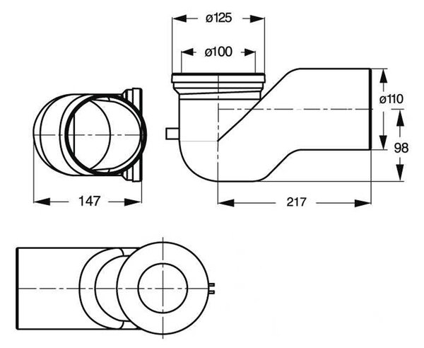 Bruckner Bruckner, WC könyök 90°, átmérő 110 mm, ABS / fehér, 159.316.0