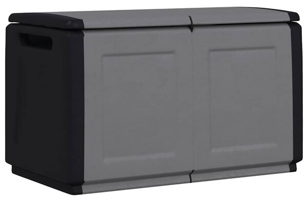 Sötétszürke-fekete kerti tárolóláda 96 x 53 x 57 cm 230 L