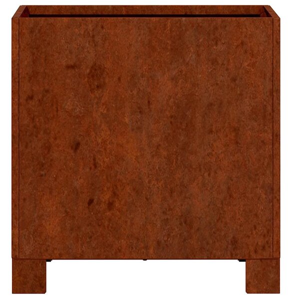 2 db rozsda színű corten acél növénytartó lábbal 30x30x30 cm
