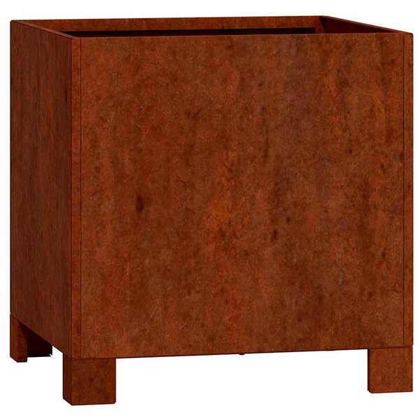 2 db rozsda színű corten acél növénytartó lábbal 30x30x30 cm