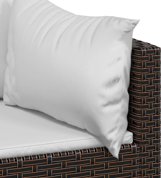 4 részes barna polyrattan kerti ülőgarnitúra párnákkal