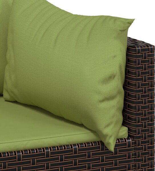 4 részes barna polyrattan kerti ülőgarnitúra párnákkal