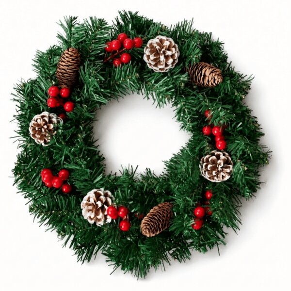 Adventi ajtókoszorú COSY GLOW 50 cm LED világítással