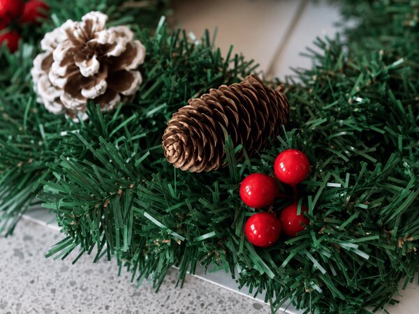 Adventi ajtókoszorú COSY GLOW 50 cm LED világítással