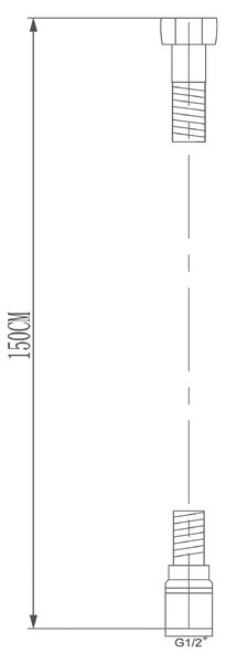 Sapho Sapho, SOFTFLEX sima műanyag zuhanycső, 150cm, ezüst / króm, 1208-11