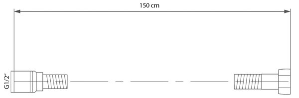 Sapho Sapho, SOFTLEX műanyag zuhanycső, sima, 150cm, fekete, 1208-17