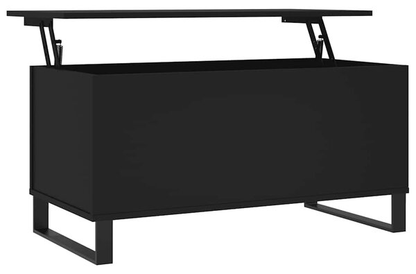 Fekete szerelt fa dohányzóasztal 90x44,5x45 cm